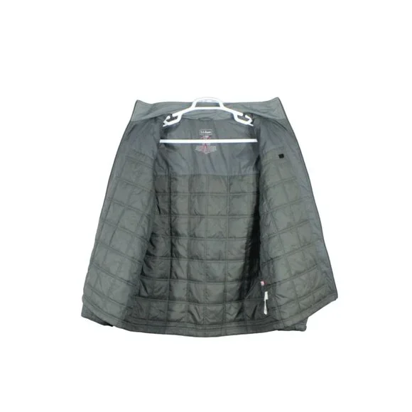 LL Bean Gray Nylon Insulated Full Zip Winter Liner Jacket Size L - Picture 4 of 8